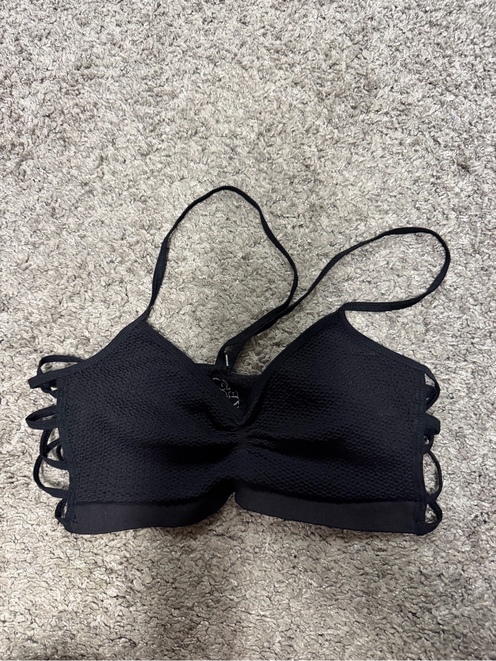 BKE Black Textured Strappy Bralette